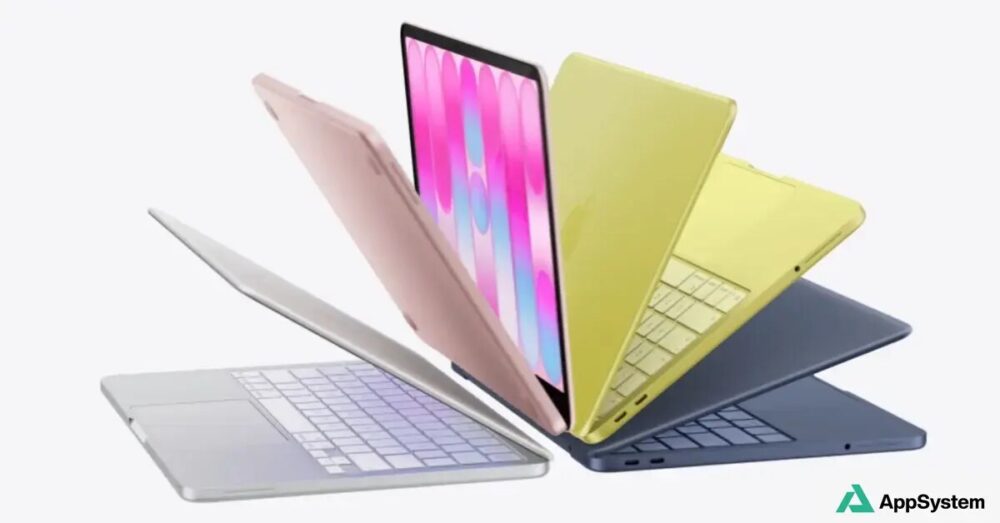 Plusieurs ordinateurs portables Apple MacBook colorés