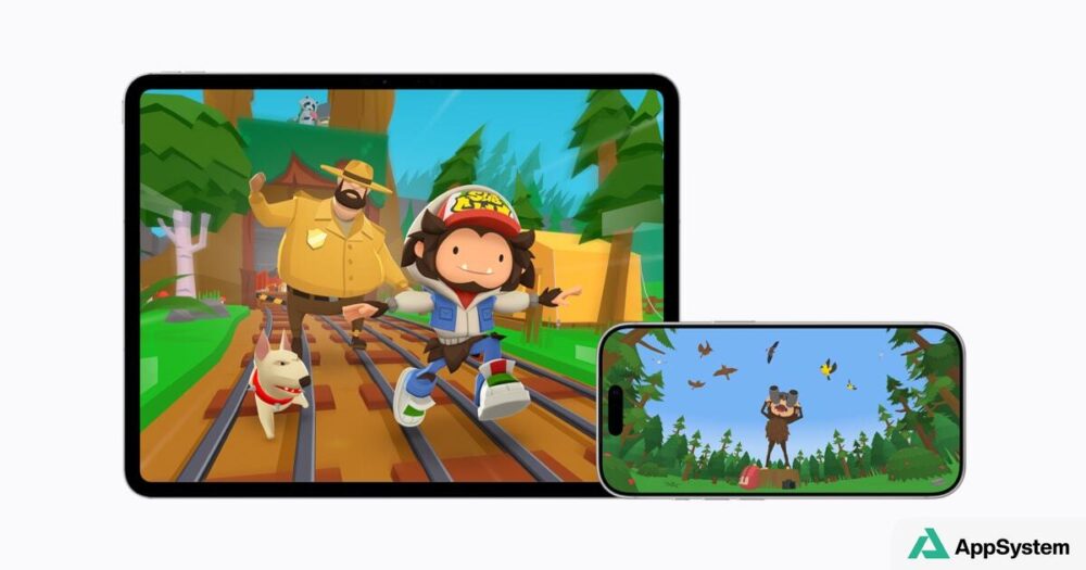 Tablette et smartphone affichant une collaboration entre Subway Surfers et Sneaky Sasquatch