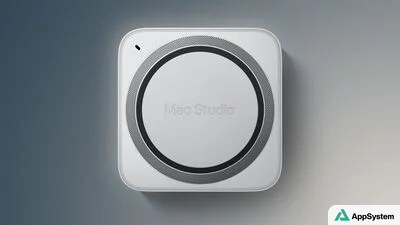 Mac Studio vu de dessus sur fond sombre