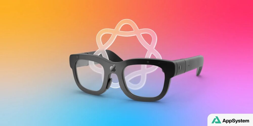 Rendu de lunettes connectées Apple noires avec branches épaisses