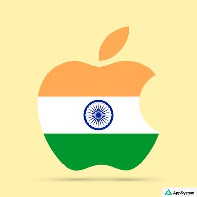 Illustration d’un logo Apple aux couleurs du drapeau indien