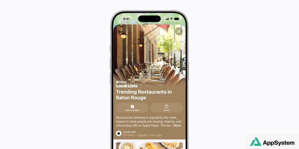 Apple Maps présente une liste de restaurants tendance sur iPhone
