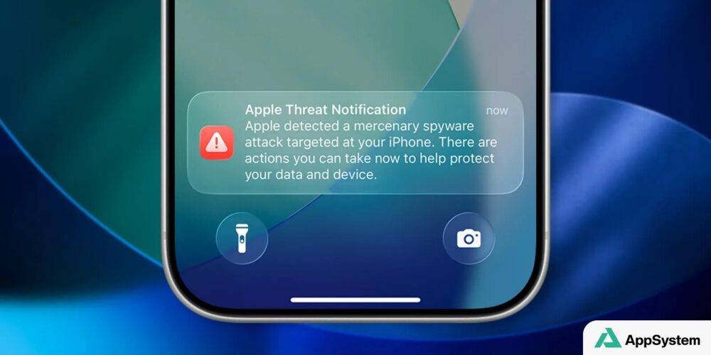 Alerte Apple affichée sur iPhone concernant une attaque de logiciel espion