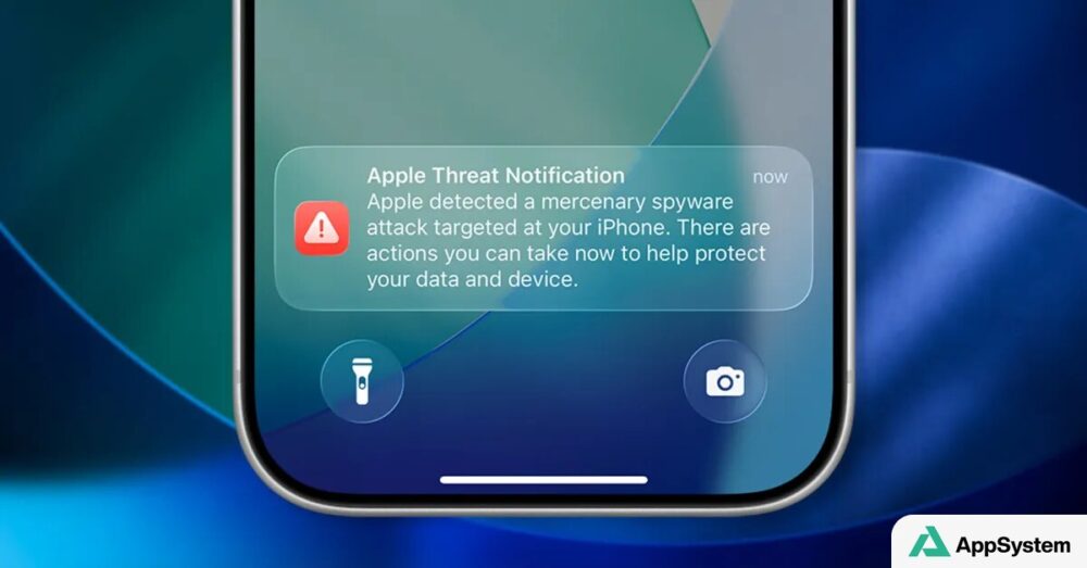 Notification Apple signalant une attaque de logiciel espion mercenaire sur un iPhone