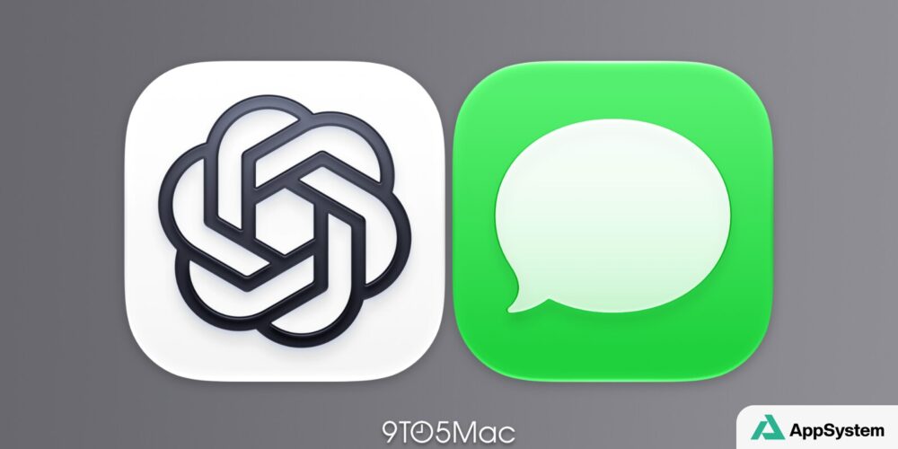 Icônes de ChatGPT et Apple Messages côte à côte