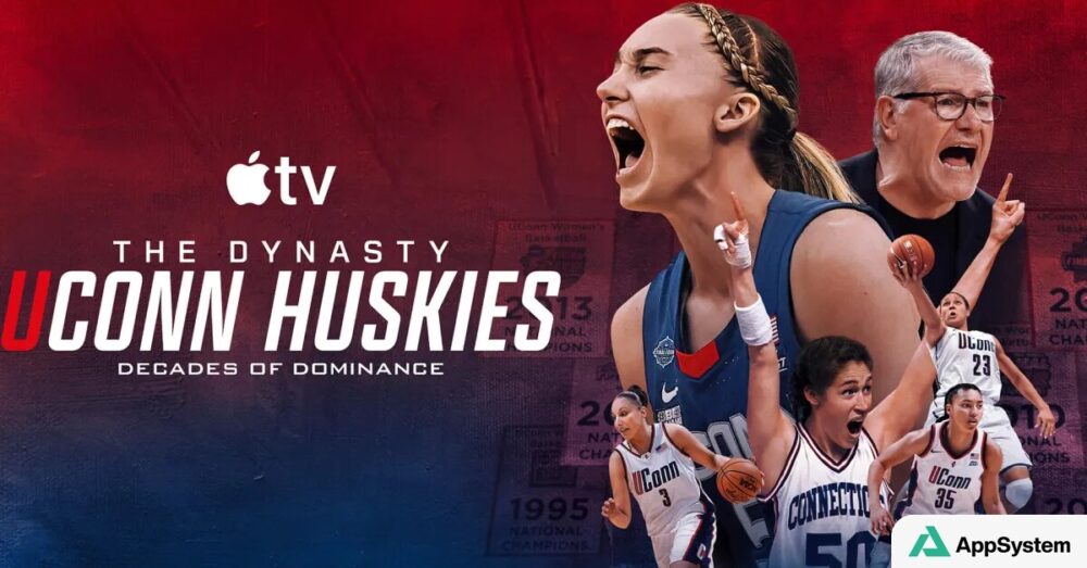 Affiche de la docusérie sur les basketteuses des UConn Huskies
