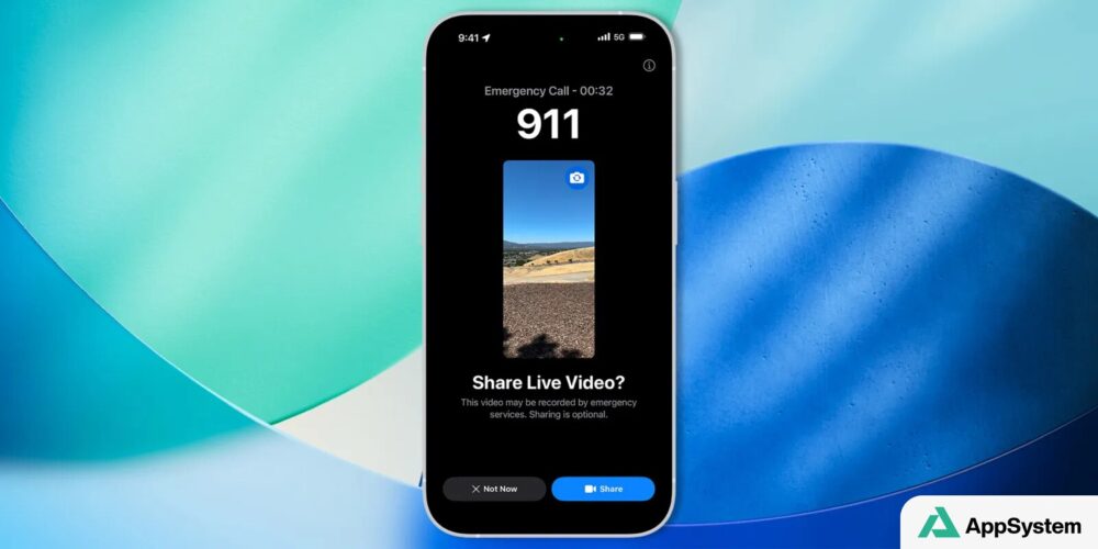 Écran d’iPhone proposant de partager une vidéo avec les secours