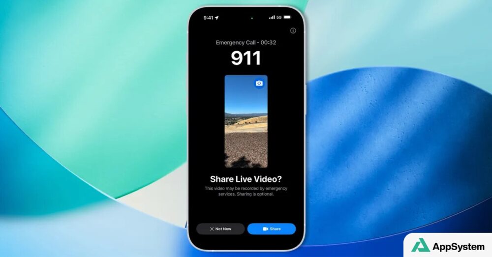 iPhone affichant l’option de partage vidéo en direct d’urgence