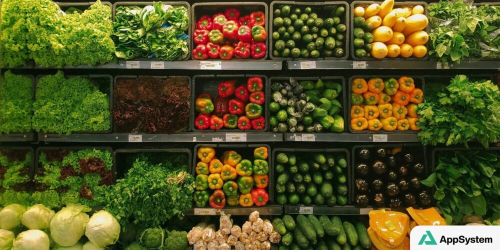 Rayons de légumes illustrant une liste de courses dans Rappels