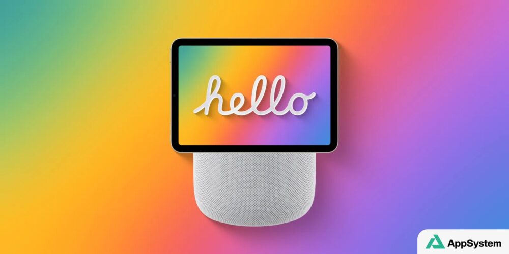 Concept de HomePad combinant écran tactile et enceinte connectée