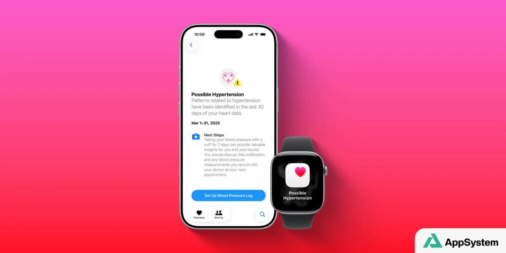 Apple Watch affichant une alerte d’hypertension aux côtés d’un iPhone