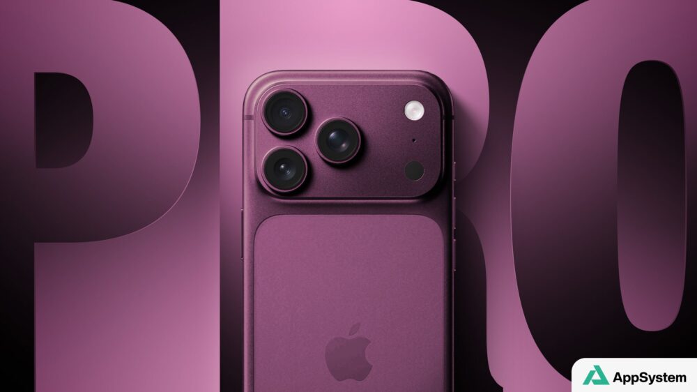 Rendu conceptuel du dos d’un iPhone Pro avec triple caméra