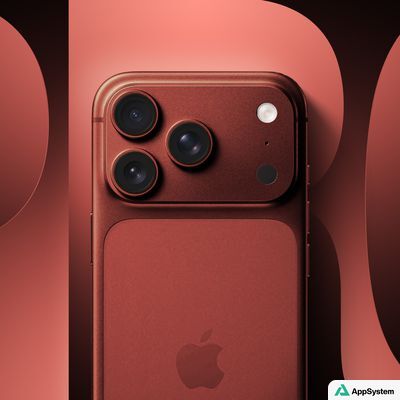 Rendu conceptuel d’un iPhone Pro rouge montrant son triple appareil photo