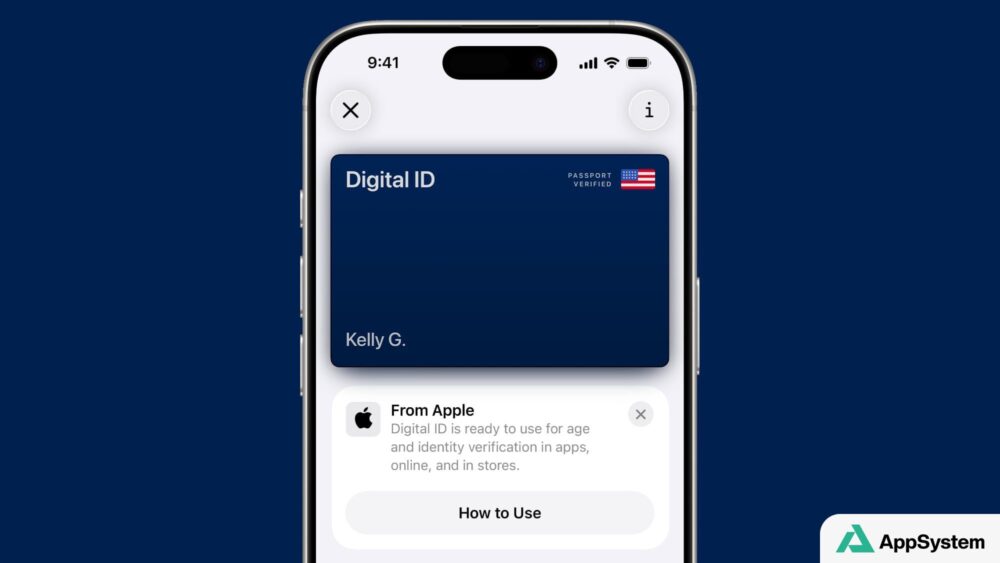 iPhone affichant une carte Digital ID liée à un passeport américain