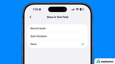 Réglage de dictée de Messages pour afficher le texte dans le champ.
