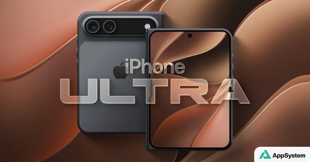 Rendu conceptuel de l’iPhone Ultra pliable, ouvert et fermé