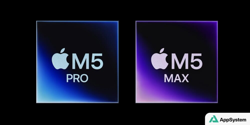 Illustration des puces Apple M5 Pro et M5 Max