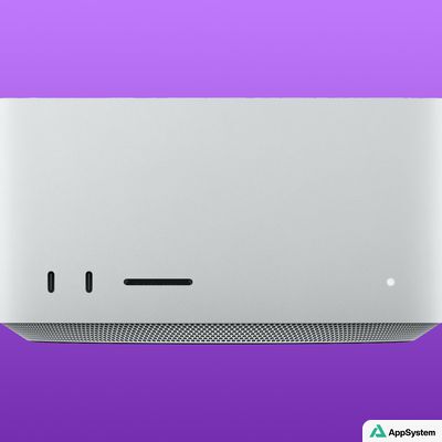 Vue rapprochée de la façade d’un Mac Studio argenté
