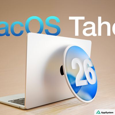 MacBook affichant une illustration de macOS Tahoe 26
