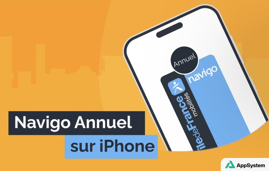Illustration d’un passe Navigo annuel dématérialisé sur iPhone