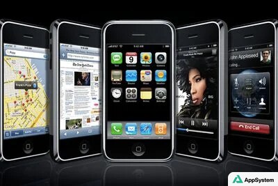 Premiers iPhone affichant différentes interfaces et fonctions emblématiques