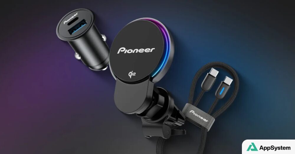 Accessoires Pioneer pour iPhone : chargeur MagSafe, support et câbles