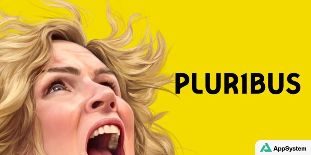 Illustration de Pluribus montrant une femme hurlant sur fond jaune