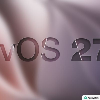 Illustration graphique affichant tvOS 27 sur fond abstrait