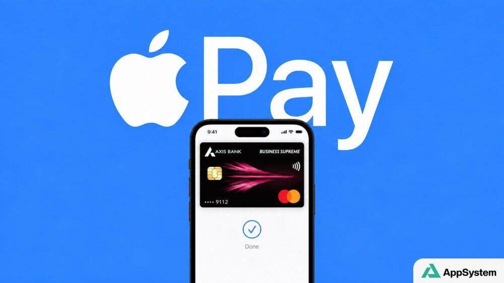 iPhone affichant une carte Axis Bank dans Apple Pay
