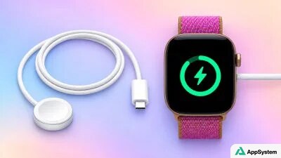 Apple Watch accompagnée de son chargeur magnétique USB-C