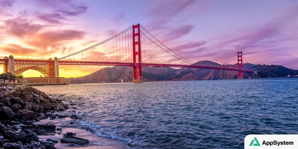 Pont du Golden Gate au coucher du soleil à San Francisco