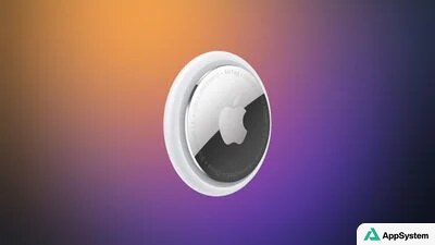 AirTag blanc d’Apple sur fond coloré