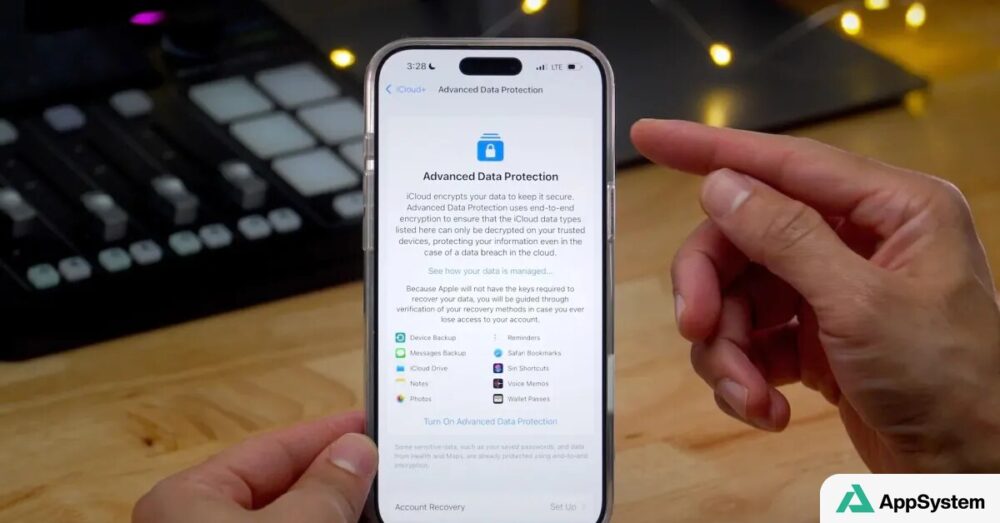 iPhone affichant les réglages de protection avancée des données iCloud