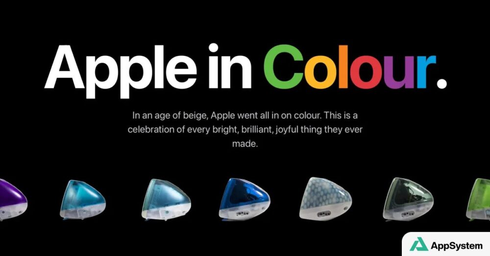 Produits Apple translucides aux couleurs variées sur fond noir