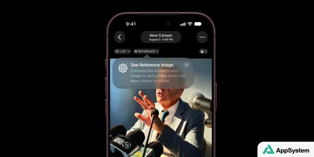 Écran d’iPhone comparant une photo avec son original authentifié