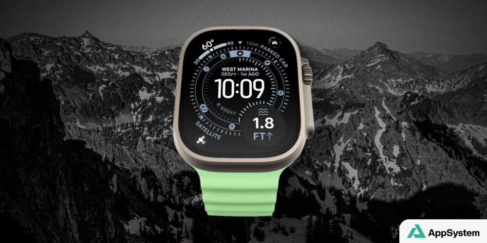 Apple Watch affichant l’heure et des informations d’altitude