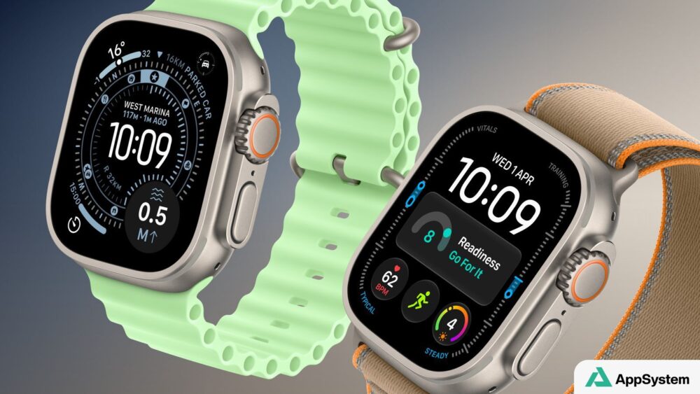 Deux Apple Watch Ultra affichent des données de santé et d’entraînement