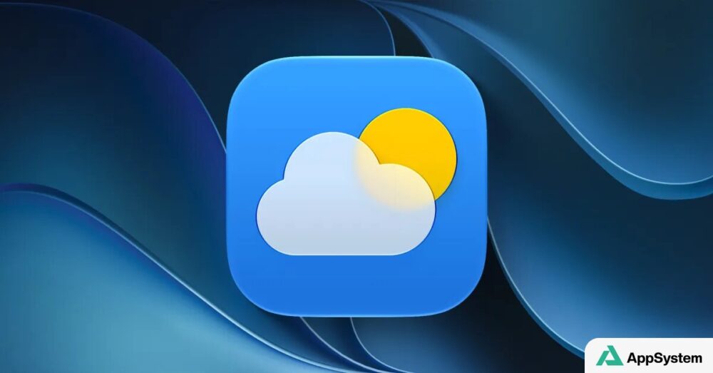 Icône de l’application Apple Weather sur fond bleu