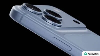 Vue arrière inclinée de l’iPhone 18 Pro bleu