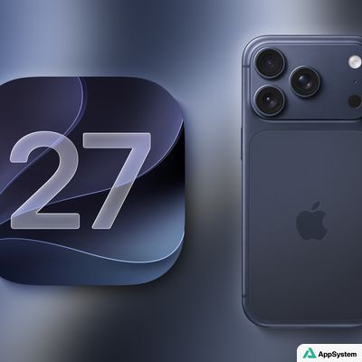 iPhone affichant iOS 27 à côté de son logo