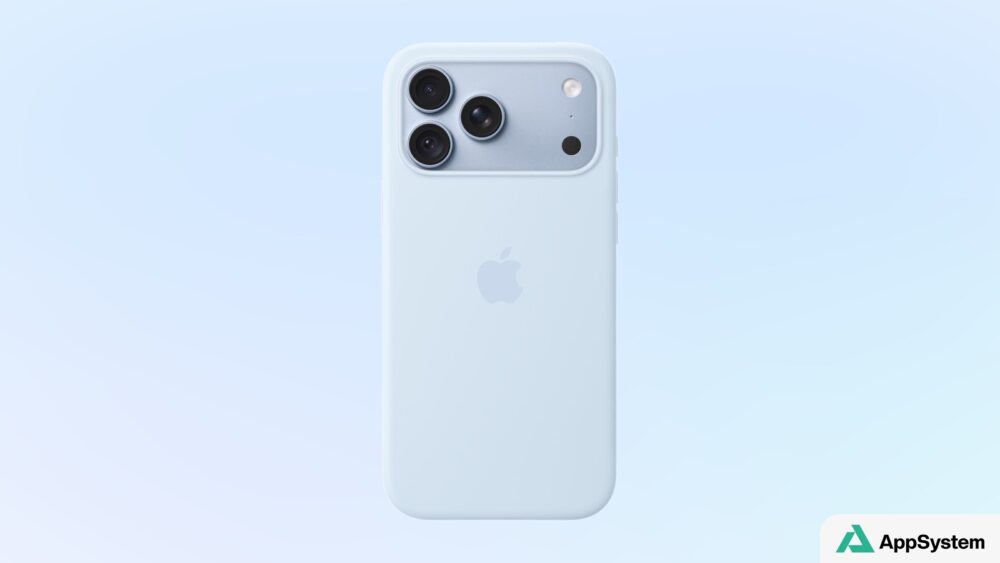 iPhone Pro bleu dans une coque protectrice blanche