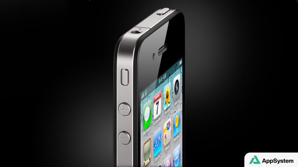 iPhone 4 présenté en gros plan, avec ses antennes métalliques visibles