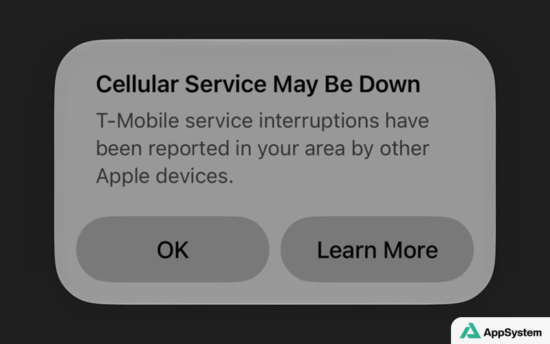 Illustration : iOS 27 pourrait prévenir en cas de panne de l'opérateur téléphonique