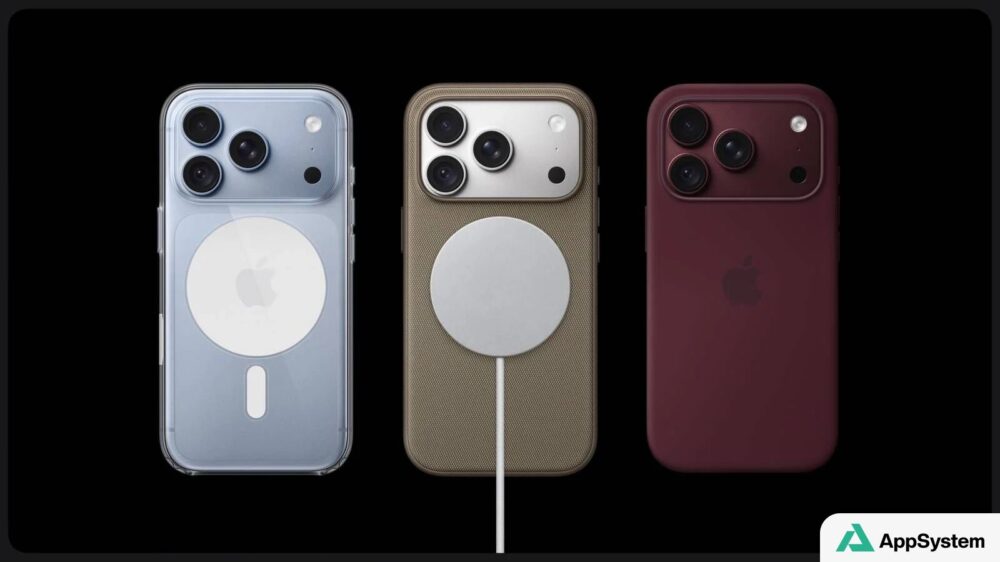 Trois iPhone 18 Pro présentent différentes coques MagSafe colorées