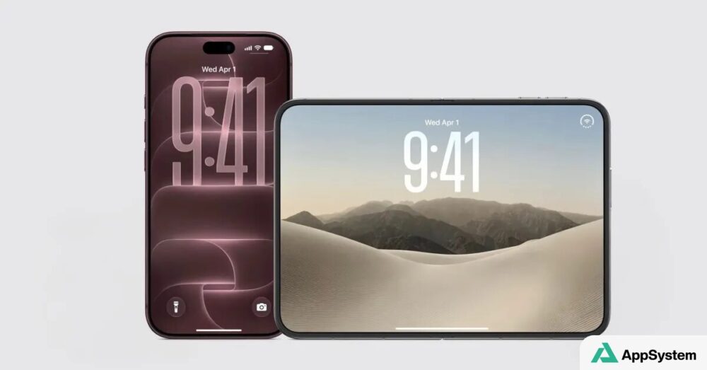 Deux appareils Apple affichés côte à côte, écrans allumés