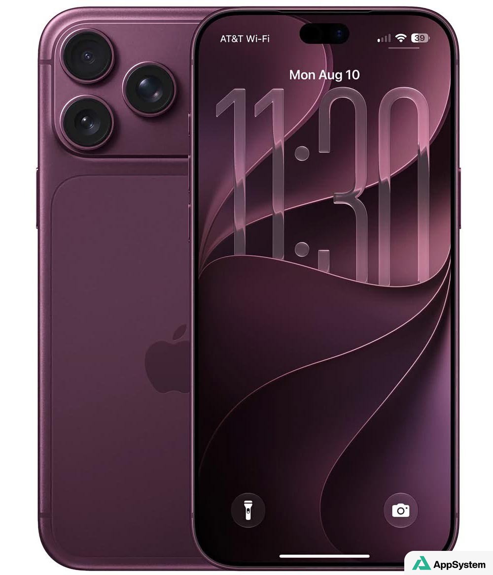 iPhone violet présenté de face et de dos, écran allumé