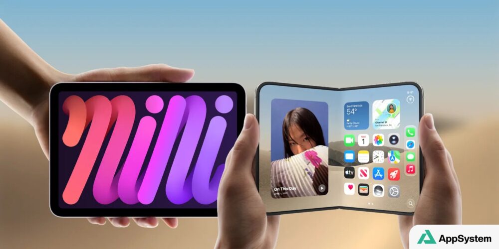 iPad mini comparé à l’écran déplié d’un iPhone pliable