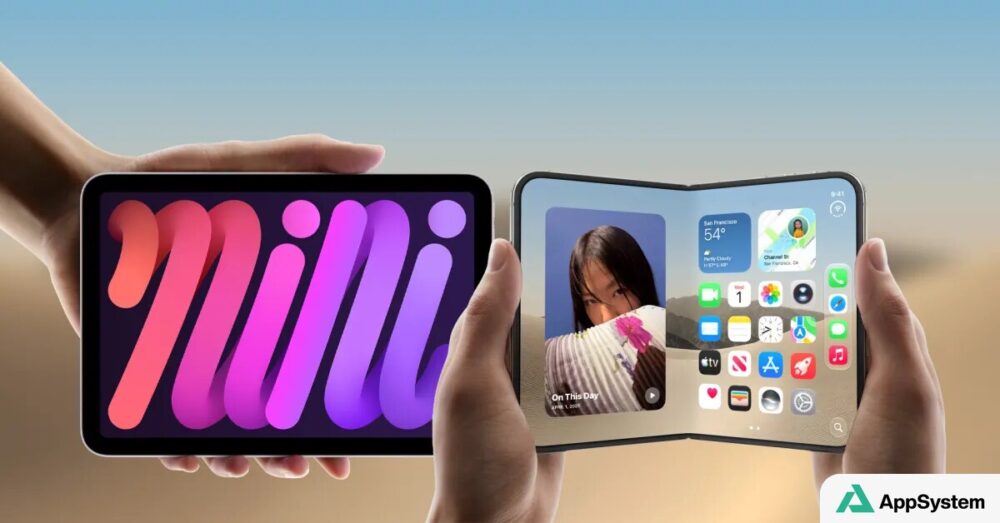 iPad mini et iPhone pliable comparés côte à côte