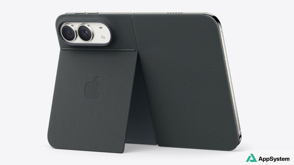 iPhone Duo présenté avec sa coque folio noire