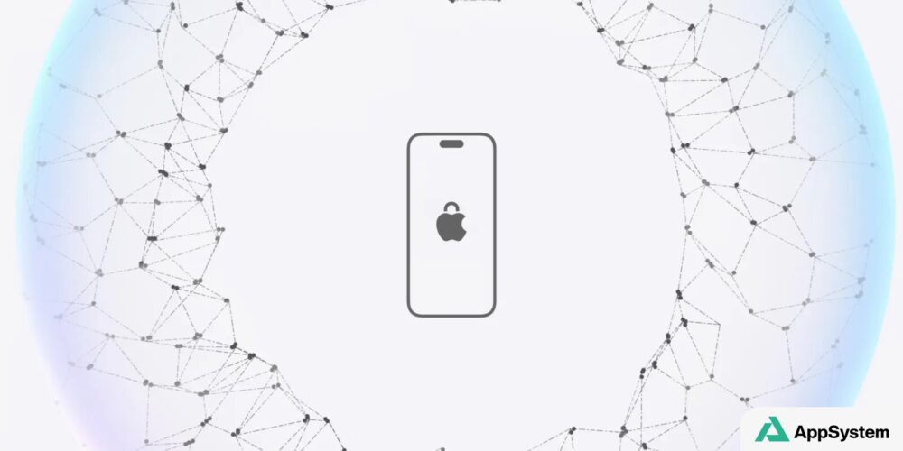 Illustration d’un iPhone Apple verrouillé entouré de connexions numériques